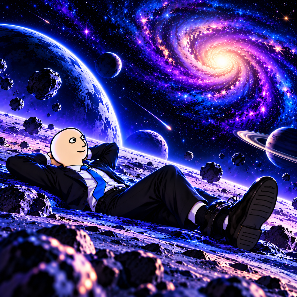 Stunk relaxing on an asteroid